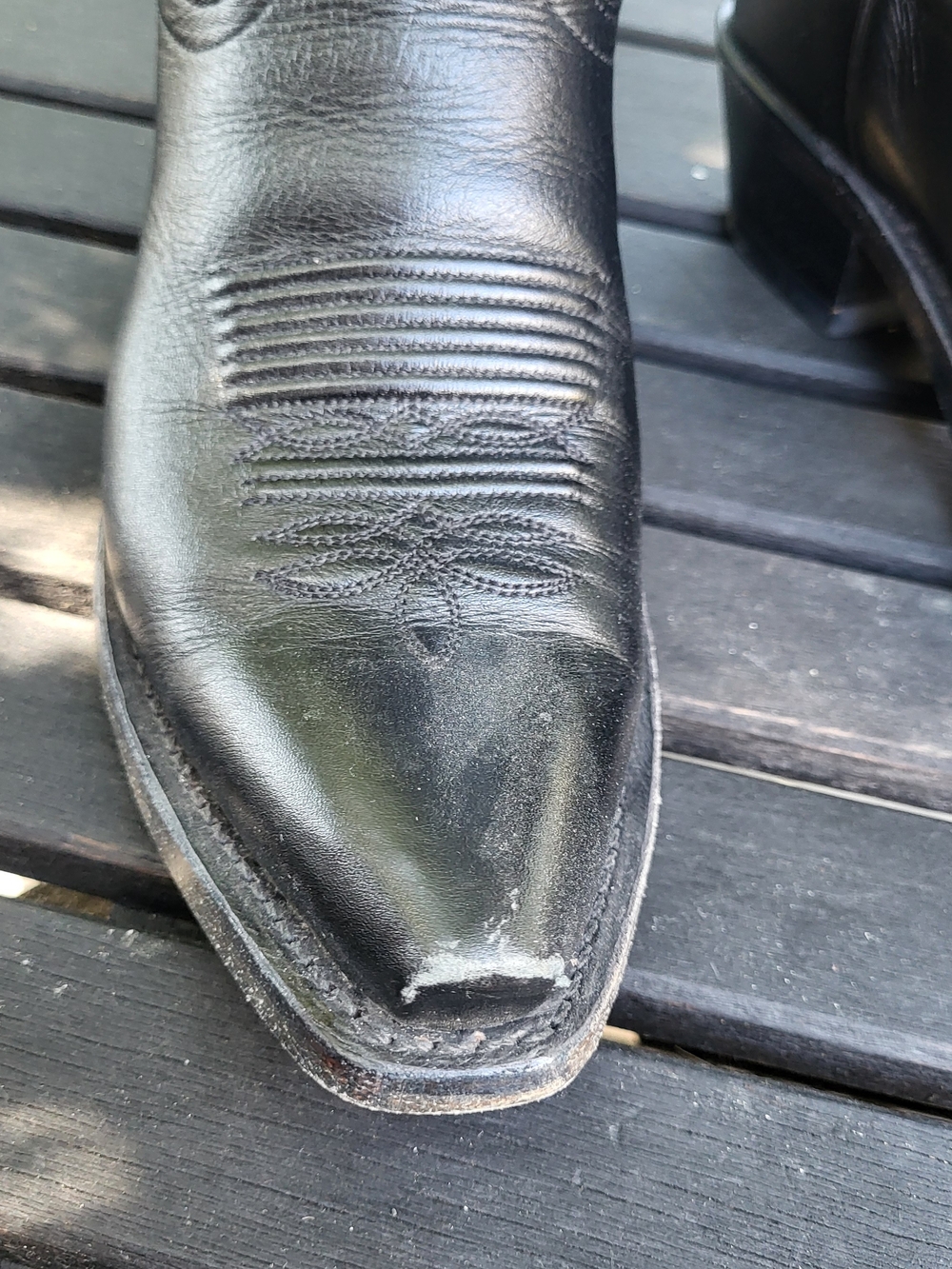 Old West Womens Leather Snip Toe Cowboy Boots, Size 7.5 To 8 - Picture 3 of 14
